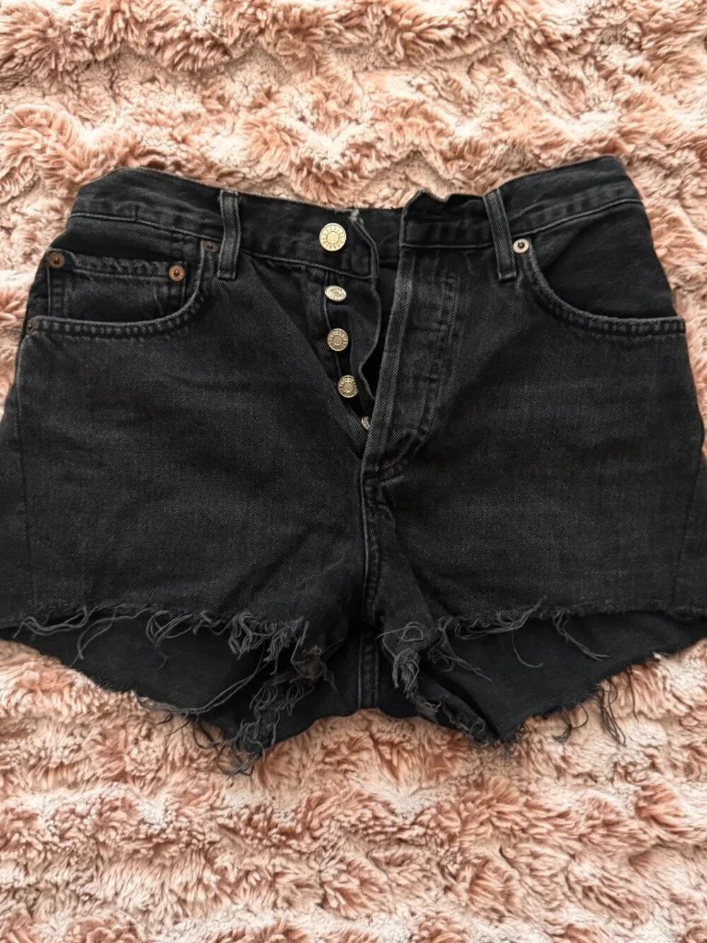 Black Agolde Denim Shorts